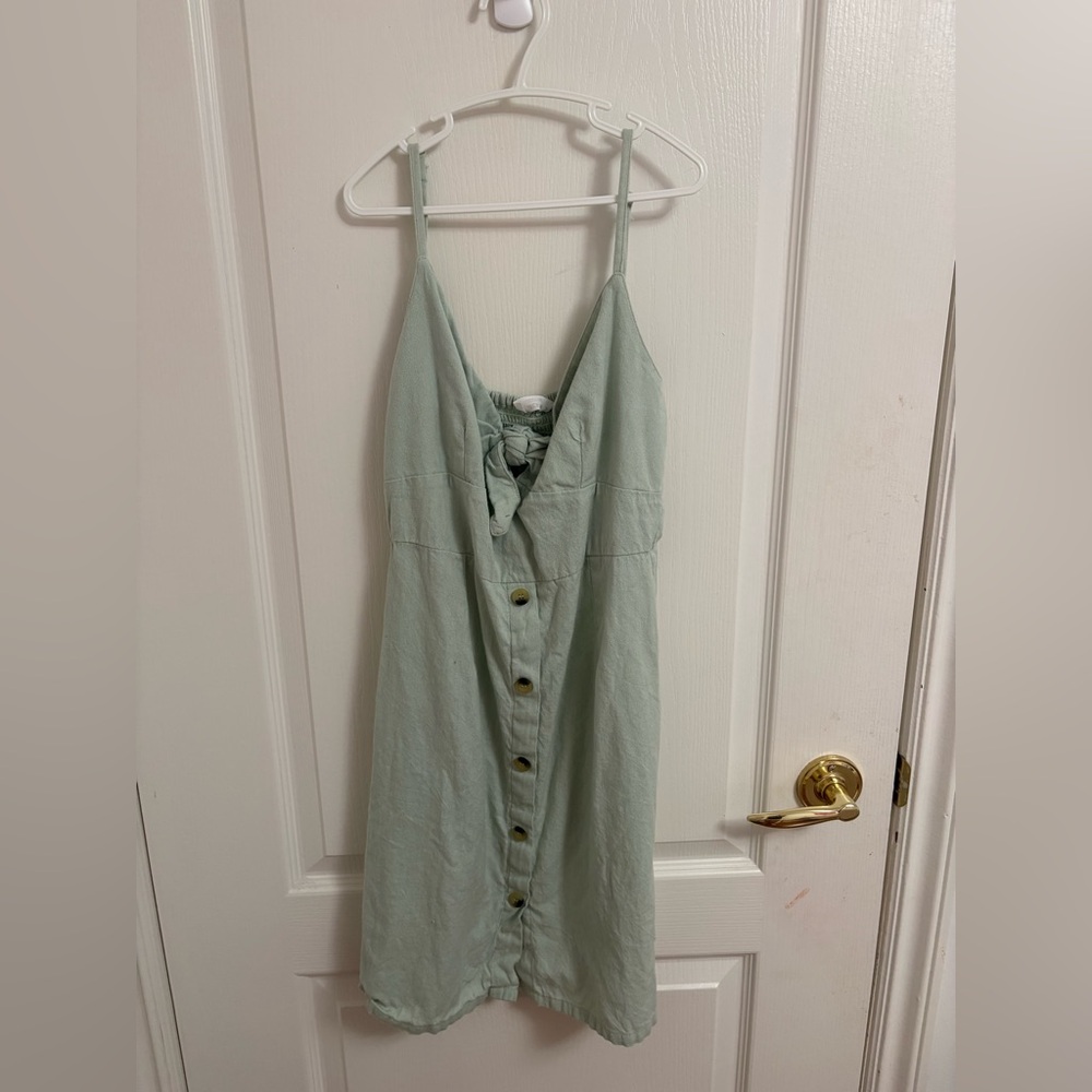 Ardene Light Green Button-Front Midi Dress
